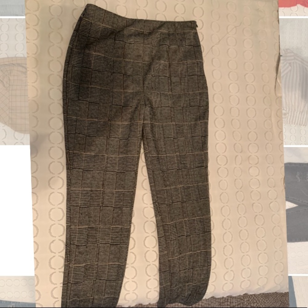 High waisted plaid pants